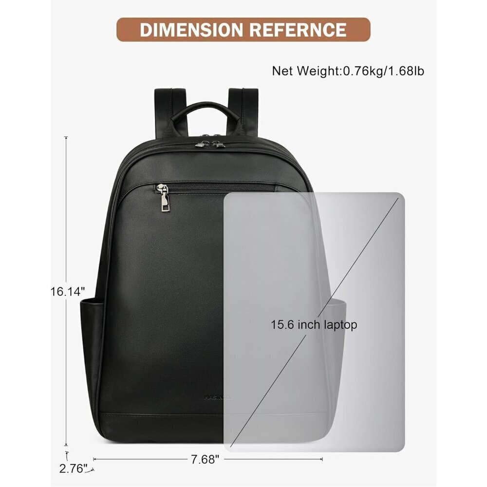 ❤️ Leather Laptop Backpack Purse for Women Designer Travel and Work Bag Laptop - Picture 5 of 8